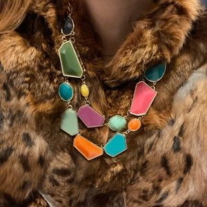 Vintage Multicolored Drop Chunky Necklace